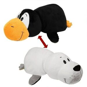 Reversible Penguin and Seal Stuffed Animal